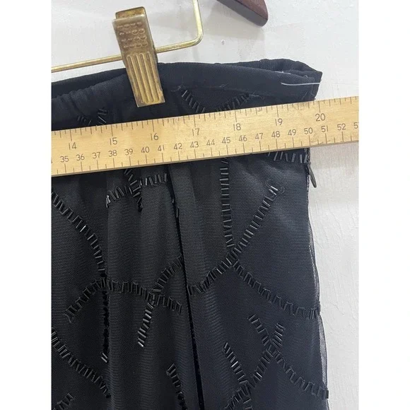 VINTAGE Laurence Kazar Skirt Womens Plus Size 1X Beaded Black Evening Party - Picture 4 of 7